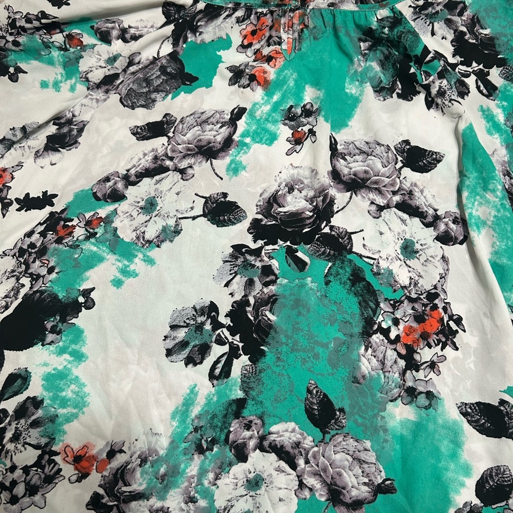 Calvin Klein Collection Teal and Orange Patterned Skirt